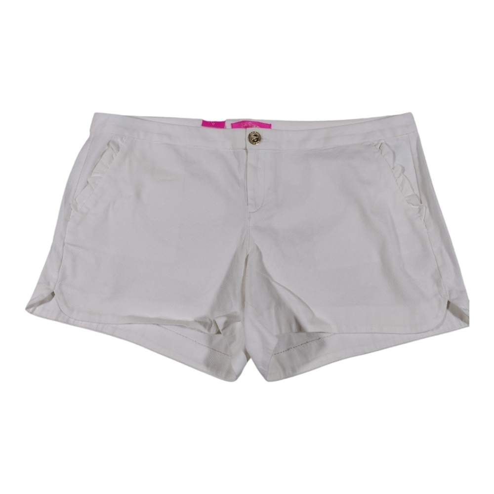 Lilly Pulitzer Adie Ruffle Pocket Stretch‎ Shorts Resort White
